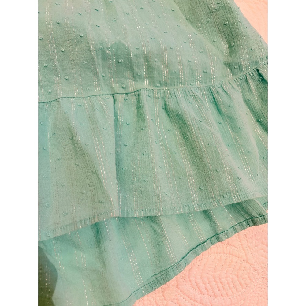 Toddler Girl Western Boho Mint Green Aqua Sleeveless Tiered Summer Dress Size 4T - Picture 5 of 8